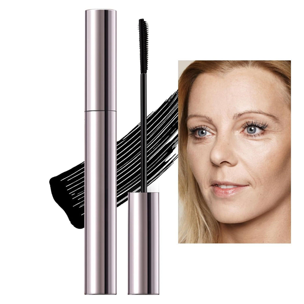 Erinde Black Mascara for Older Women 60 Plus, Extreme Length and Volume Waterproof Mascara