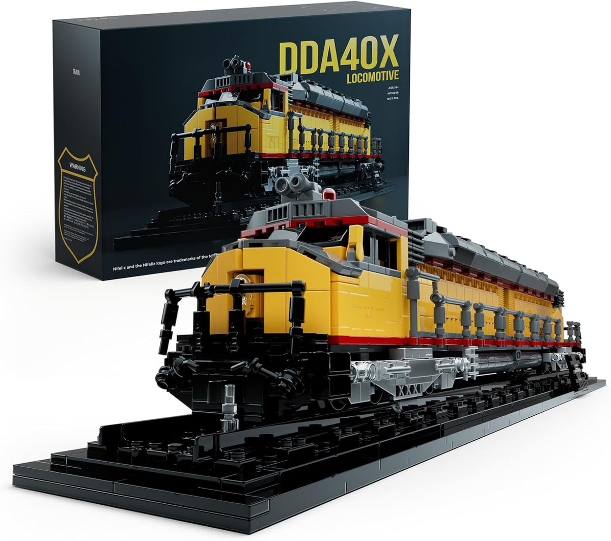 Nifeliz DDA40X Diesel Locomotive Building Set with Base (1603 PCS, NF10296)