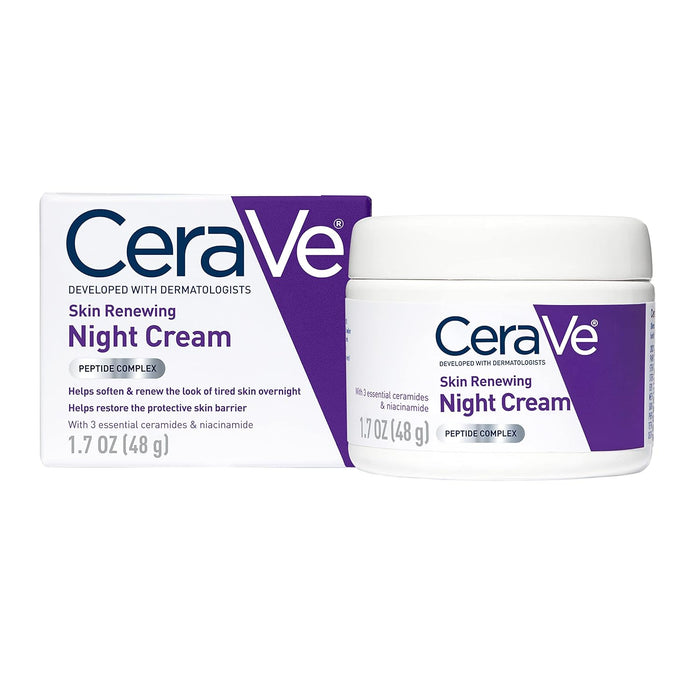 CeraVe Skin Renewing Night Cream, Niacinamide, Peptide Complex, and Hyaluronic Acid Moisturizer for Face, 1.7 Ounce, Packaging may Vary Visit the CeraVe S