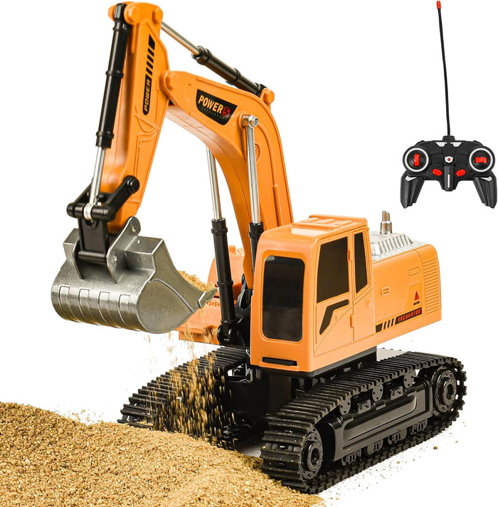 Remote Control Excavator Toy, RC Construction Truck with Metal Shovel