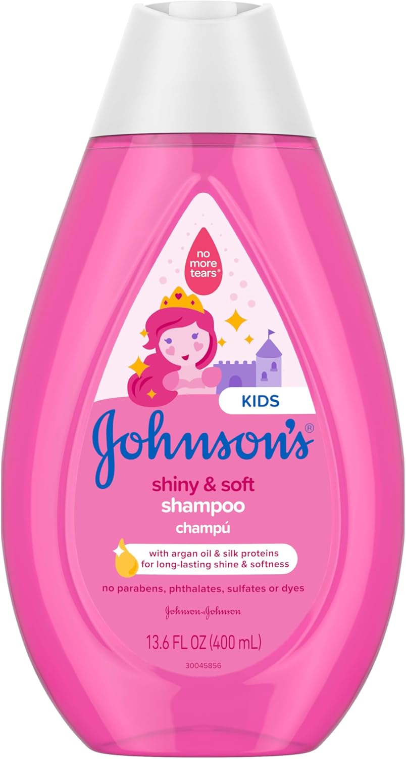 Johnson's Baby Shiny & Soft Tear-free Kids Shampoo With Argan Oil, Gentle & Sulfate-free, 13.6 fl. oz.