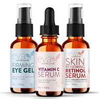 Eva Naturals Facelift in a Bottle - 3-in-1 Anti-Aging Set with Retinol Serum, Vitamin C Serum