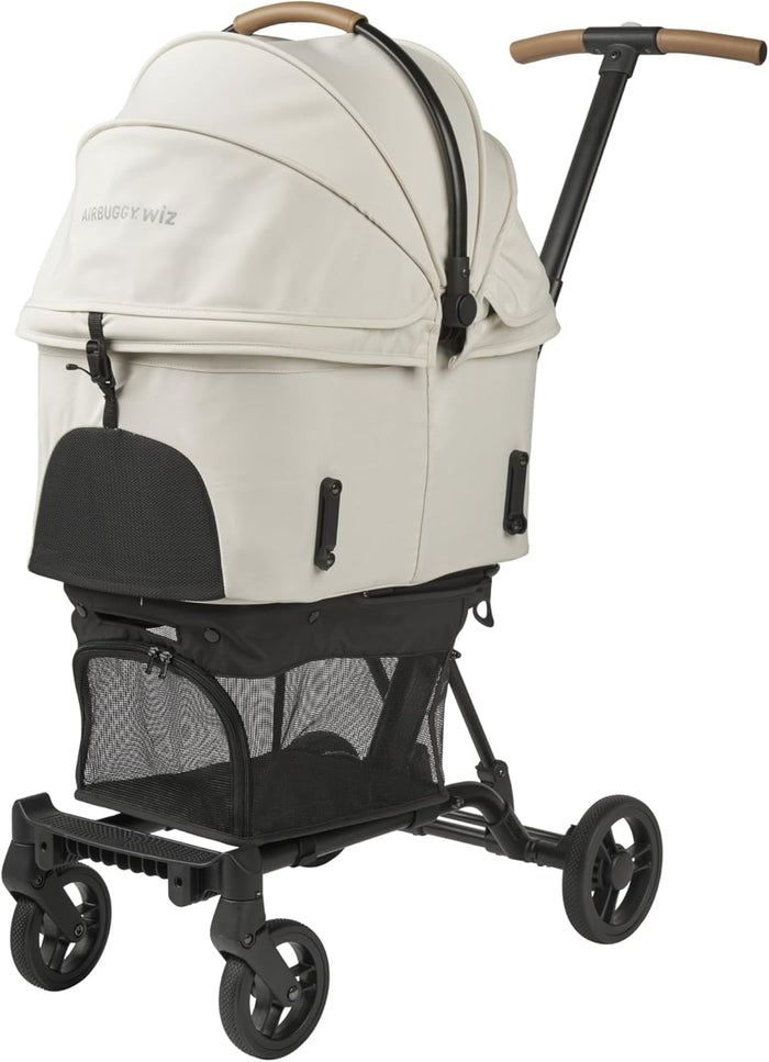 AIRBUGGY WIZ X Pearl White Air Buggy with X wizx Lightweight Compact Pet Cart