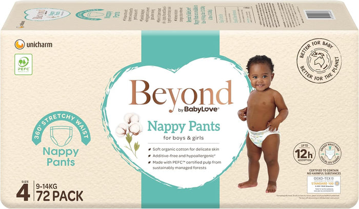 Beyond by BabyLove Nappy Pants Size 4 (9-14kg) | 72 Pieces (2 x 36 Pack)