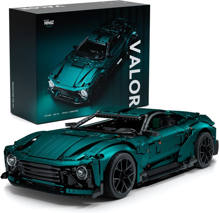 Nifeliz Valor Sports Car Building Set for Adults, 1:8 Scale Model Car to Build and Display, Home or Office Décor, Collectible Gift (3374PCS, NF10268)