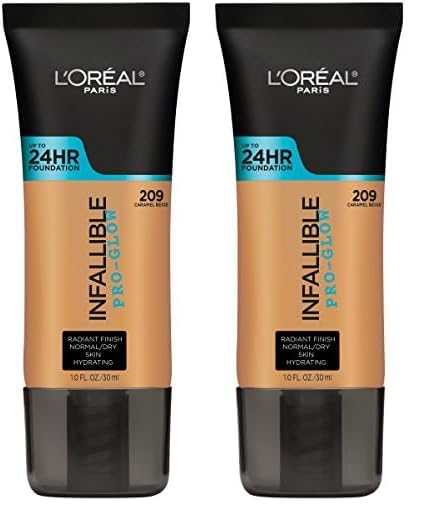 L’Oréal Paris Infallible Pro-Glow Foundation, Caramel Beige, 1 fl; oz. (Pack of 2)