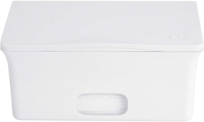 Ubbi Baby Wipes Dispenser | Baby Wipes Case | Baby Wipes Holder with Weighted Plate, Keeps Wipes Fresh and Non-Slip Rubber Feet, White