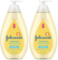 Johnson's Head-to-Toe Gentle Tear-Free Baby & Newborn Wash & Shampoo, 27.1 fl. Oz (Pack of 2)