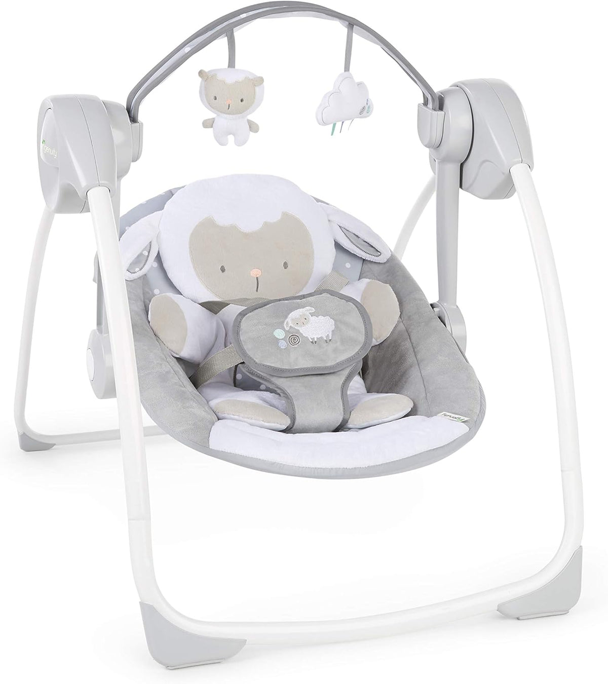 Ingenuity Comfort 2 Go Compact Portable 6-Speed Cushioned Baby Swing with Music
