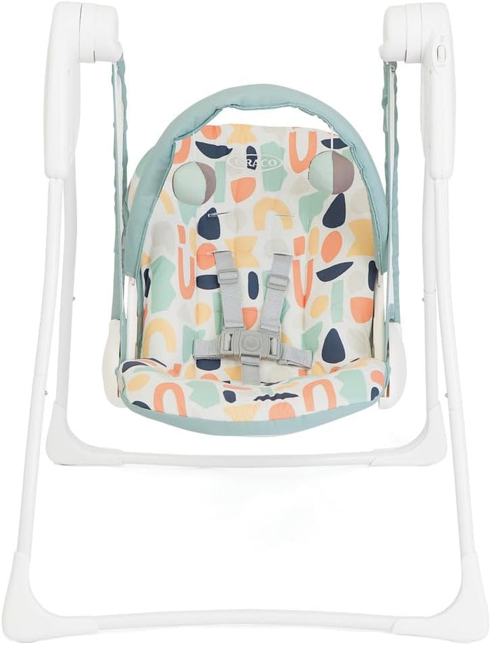 Graco Baby Delight Swing with 2 swing speeds, compact fold and lightweight at only 4.67kg, for rest for play. Suitable from birth to approx. 6 months (0-9kg), Playtime fashion