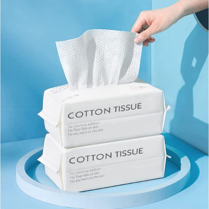 Soft Dry Wipe, 100% Cotton Facial wipes, Disposable Face Towel Lint Free