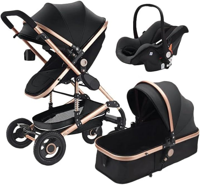 Infant Newborn Baby Pram – 9 in 1 Convertible Stroller with Cradle I