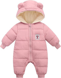 Baby Snowsuit Infant Boys Girls Winter Warm Jumpsuit Thick Hooded Bodysuit One Piece Snow Wear Romper