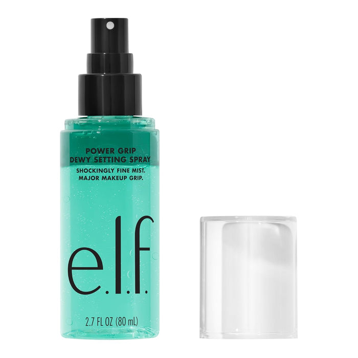 e.l.f. Power Grip Dewy Setting Spray, Ultra Fine Mist Made With Hyaluronic Acid