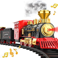 Classic Electric Model Train Set with Headlight Smoke Realistic Sounds Toy Train