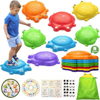 Frog Balance Stepping Stones for Kids | 8-Piece Indoor/Outdoor Obstacle Course Toys |