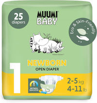 Muumi Baby Nappies Pack of 25, Size 1 Newborn 2-5 kg