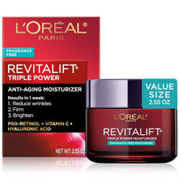 L'Oreal Paris Revitalift Triple Power Anti-Aging Face Moisturizer, Fragrance Free