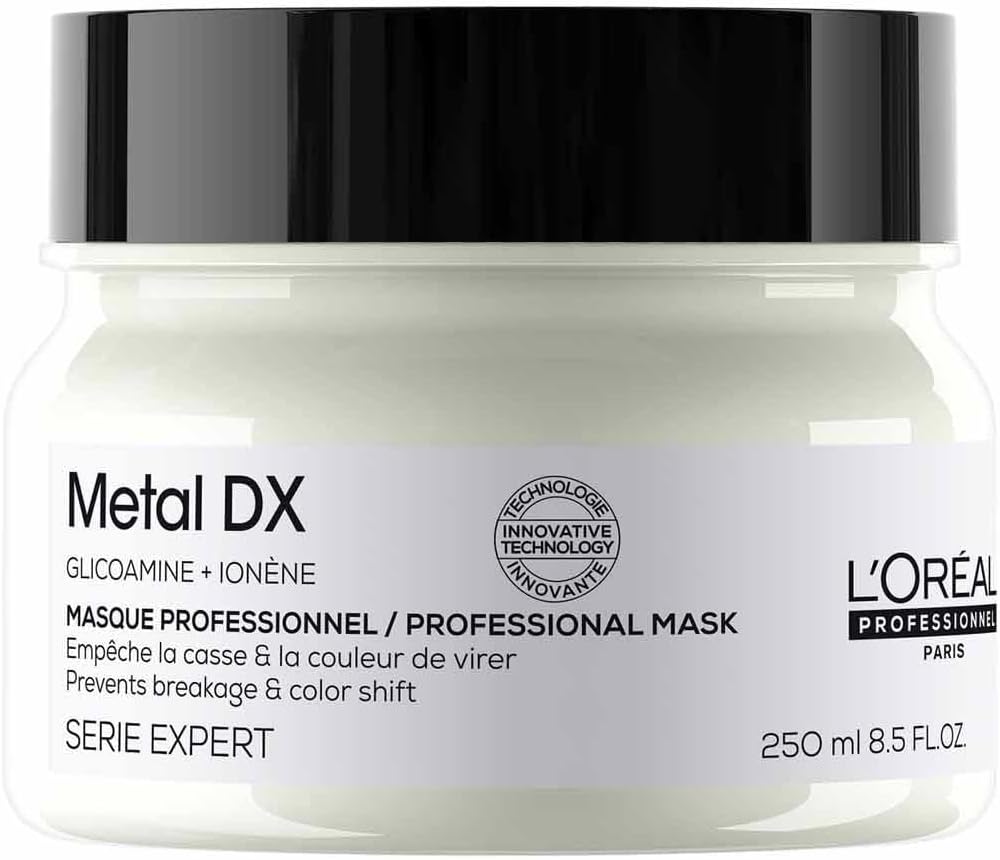 L'Oréal Professionnel Hair Mask for Coloured and Damaged Hair, Long-Lasting Colours & Shine, Series Expert, Metal DX Mask, 250 ml