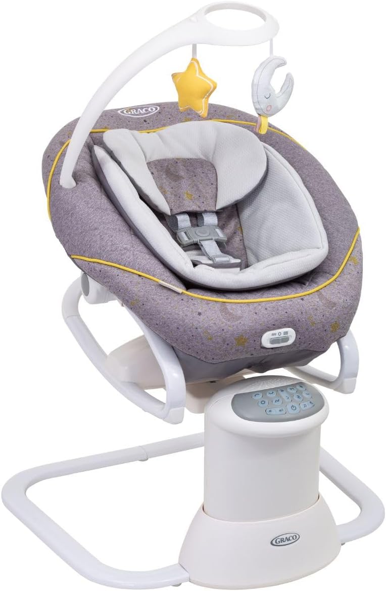 Graco All Ways Soother 2-in-1 Baby Swing and Portable Rocker (Birth to 6 Months Approx, 0-9kg), with Vibration and Adjustable Swing Speed, Stargazer
