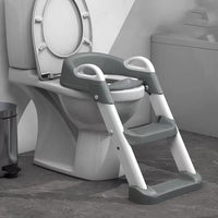 Potty Training Seat with Step Stool Ladder,Potty Training Toilet for Kids Boys Girl (Grey)