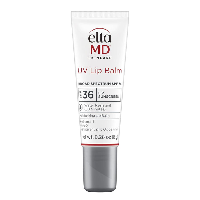 EltaMD UV Lip Balm Sunscreen, Moisturizes and Protects Dry Cracked Lips, Water Resistant up to 80 Minutes, Transparent Zinc Oxide Sunscreen