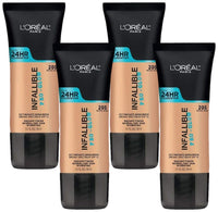L’Oréal Paris Makeup Infallible Up to 24HR Pro-Glow Foundation, 205 Natural Beige, 1 fl; oz. (Pack of 4)