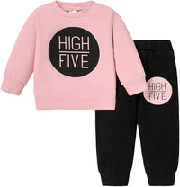 PATPAT Baby Boys Girls Sweatshirt and Tops Toddler Fall Clothes Set Cotton Outfits Long Sleeve Pullover and Casual Jogger Pants 0-3 Years