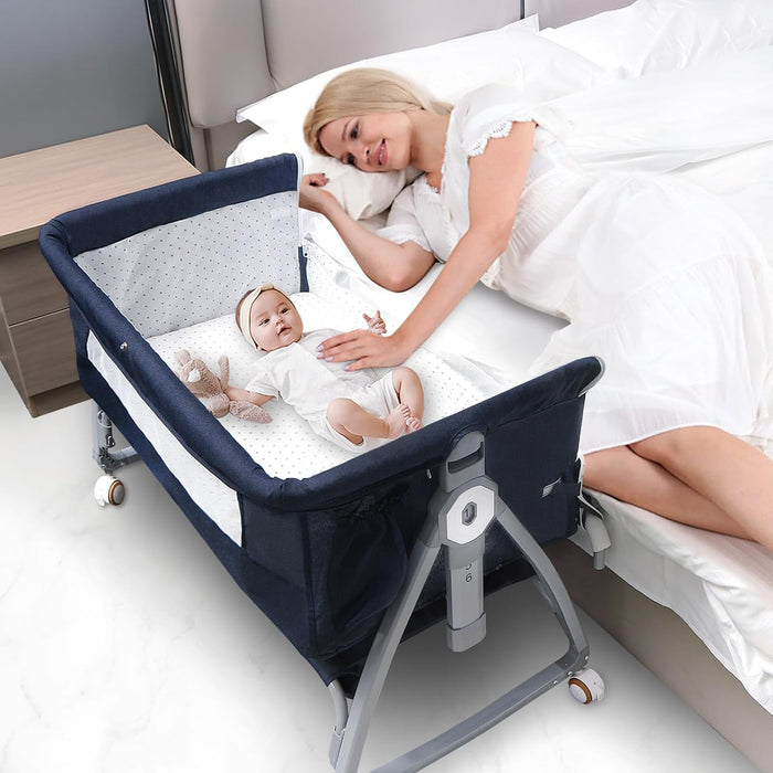 3 in 1 Baby Bassinet, Bassinet Bedside Sleeper for Baby(Blue)