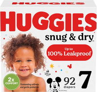 Huggies Baby Diapers, Size 7 (41+ lbs), 92 Ct, Snug & Dry Newborn Diapers
