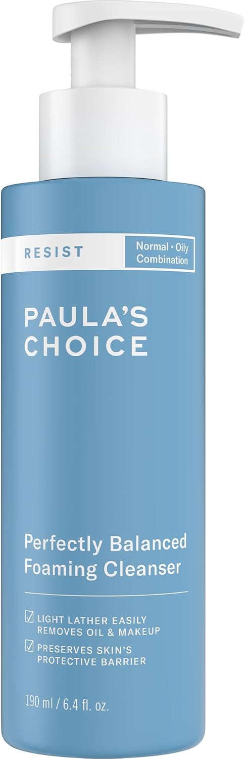 Paula's Choice RESIST Perfectly Balanced Foaming Cleanser, Hyaluronic Acid & Aloe, Anti-Ageing Face Wash, Large Pores & Oily Skin, 190 ml