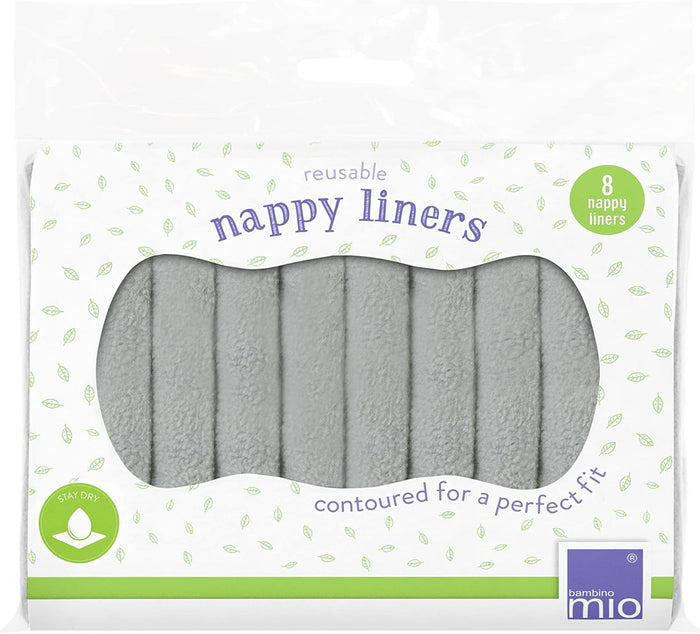 Bambini Mio, Revolutionary Reusable Nappy Liners - Washable Liners, Eco-Friendly and Chemical-Free, Pack of 8