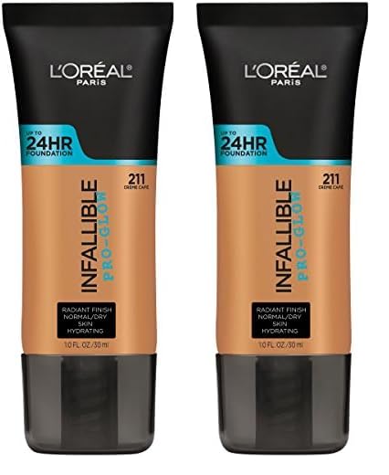 L’Oréal Paris Infallible Pro-Glow Foundation, Creme Cafe, 1 fl; oz. (Pack of 2)