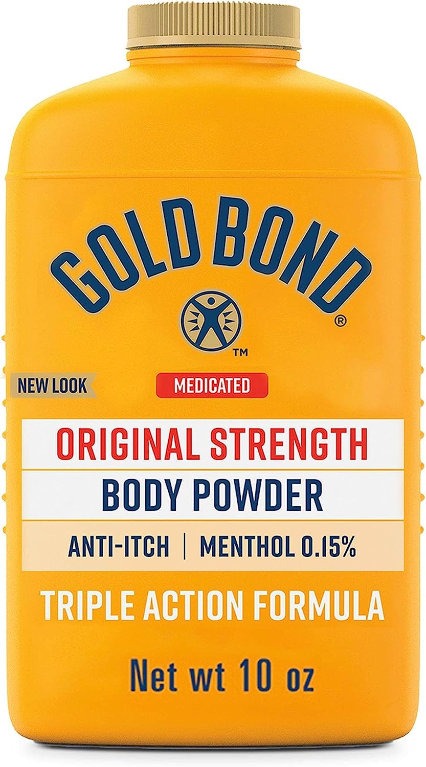 Gold Bond Medicated Powder Triple Action Relief 10 Ounce - Pack of 5 (Talc-Free)