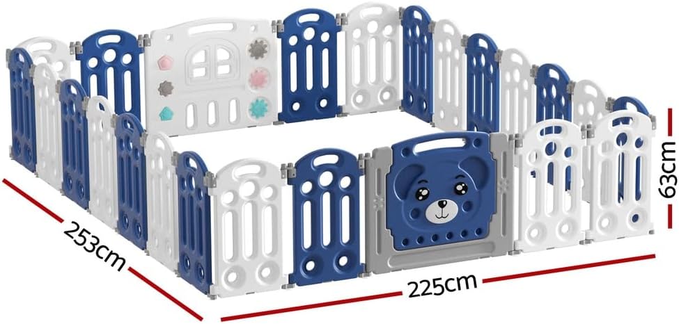 Keezi Kids Baby Playpen 24 Panels Safety Gate Toddler Fence Barrier Play Game