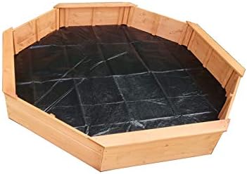 Kids Sandpit Wooden Play Large Round Outdoor Sand Pit Sand Box 177Cm
