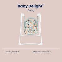Graco Baby Delight Swing with 2 swing speeds, compact fold and lightweight at only 4.67kg, for rest for play. Suitable from birth to approx. 6 months (0-9kg), Playtime fashion