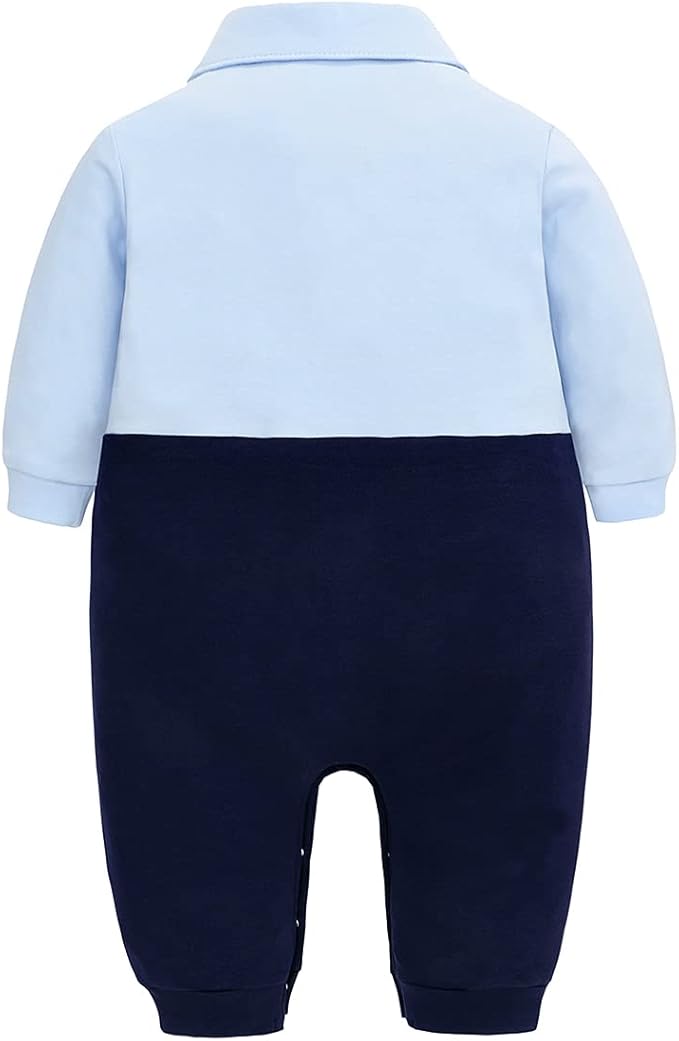 famuka Baby Boy One Piece Suit Toddler Gentleman Formal Romper Wedding Onesie with Bowtie