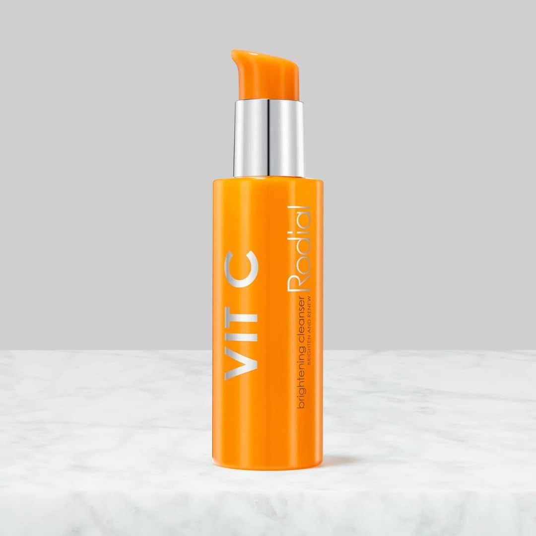 Rodial Vit C Brightening Cleanser 4.6 fl. oz, Intensive Daily Gel Facial Cleanser with Vitamin C and Glycolic and Lactic Acids for Smoothing Fine Lines, Firming and Toning Face Cleanser