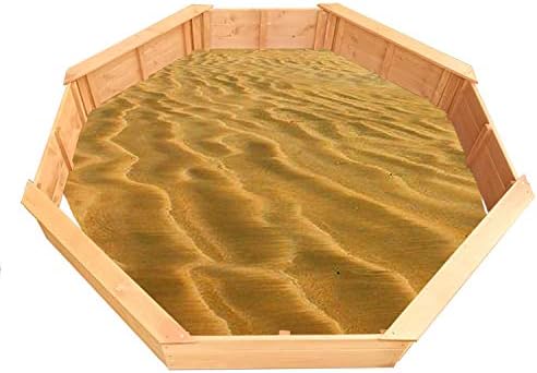 Kids Sandpit Wooden Play Large Round Outdoor Sand Pit Sand Box 177Cm