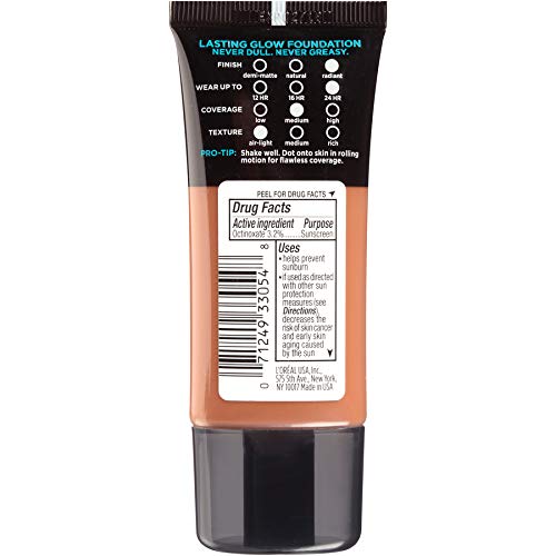 L'Oréal Paris Infallible Pro-Glow Foundation, Cocoa, 1 fl; oz. (Pack of 2)