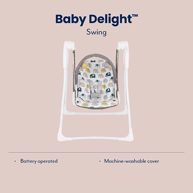 Graco Baby Delight Swing with 2 swing speeds, compact fold and lightweight at only 4.67kg