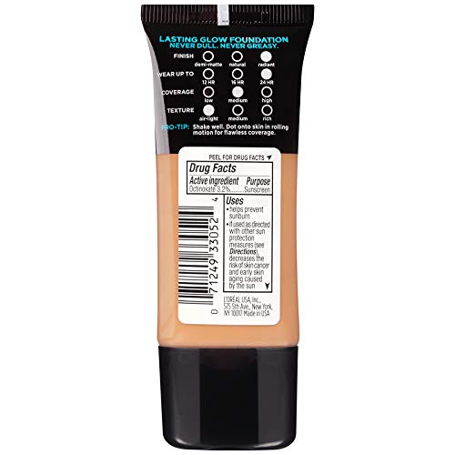 L’Oréal Paris Infallible Pro-Glow Foundation, Caramel Beige, 1 fl; oz. (Pack of 2)