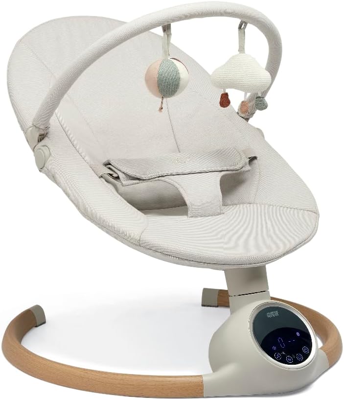 Mamas & Papas Alto Smart Baby Swing, Touchscreen, Multi Speed, Melodies, Bluetooth and Remote Control - Cashmere