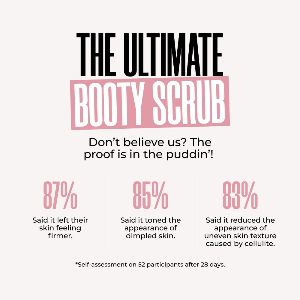 MAËLYS Cosmetics GET-PEACHY Bum Scrub - Smoothening, Brightening Bikini Bum Exfoliator for Bumps and Dark Spots - Helps Reduce the Look of Cellulite