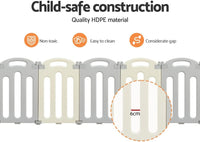 Keezi Baby Playpen, 16 Panels Babies Play Pen Toddlers Fence Yard