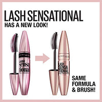 Maybelline Lash Sensational Washable Mascara, Lengthening and Volumizing for a Full Fan Effect, Blackest Black, 1 Count