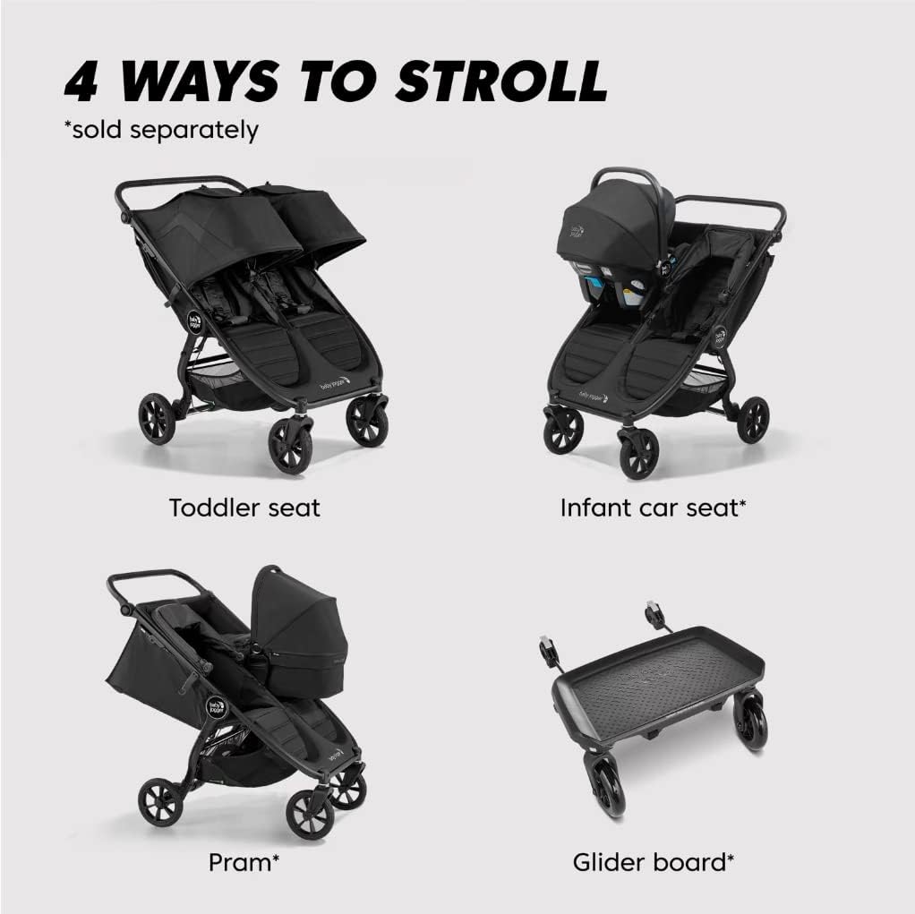 Baby Jogger City Mini GT2 Double Stroller (Jet) - Prams & Strollers, Twins