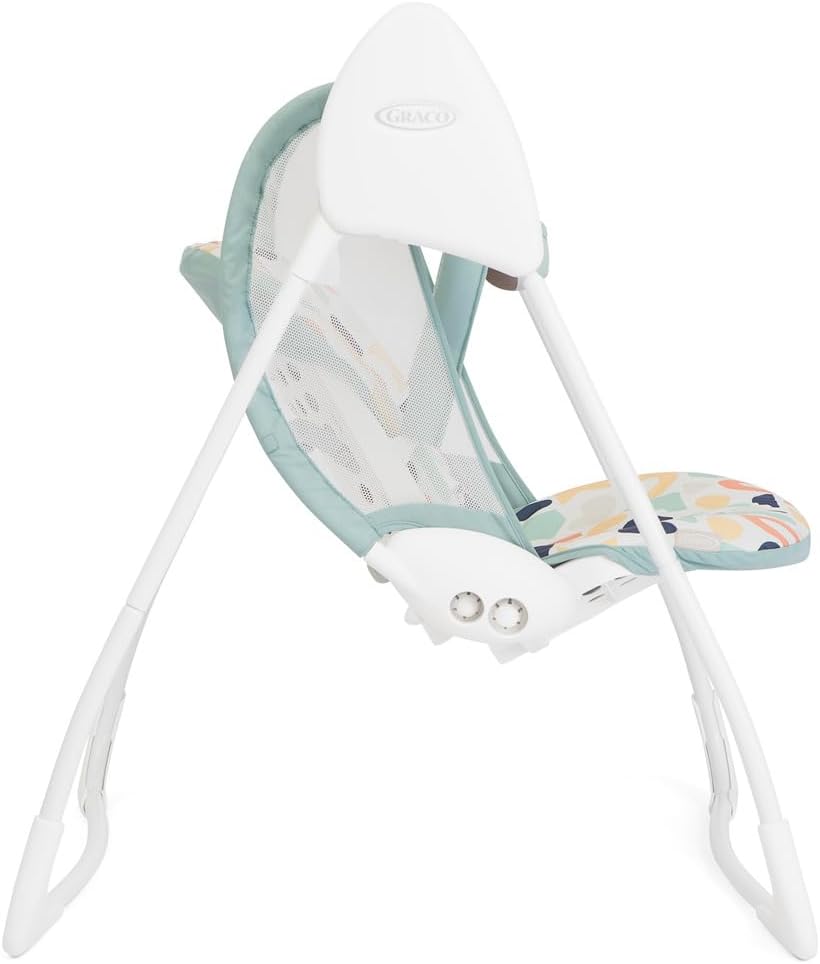 Graco Baby Delight Swing with 2 swing speeds, compact fold and lightweight at only 4.67kg, for rest for play. Suitable from birth to approx. 6 months (0-9kg), Playtime fashion