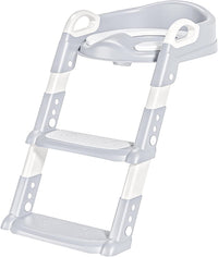 Potty Training Seat with Step Stool Ladder,Potty Training Toilet for Kids Boys Girls(Grey)